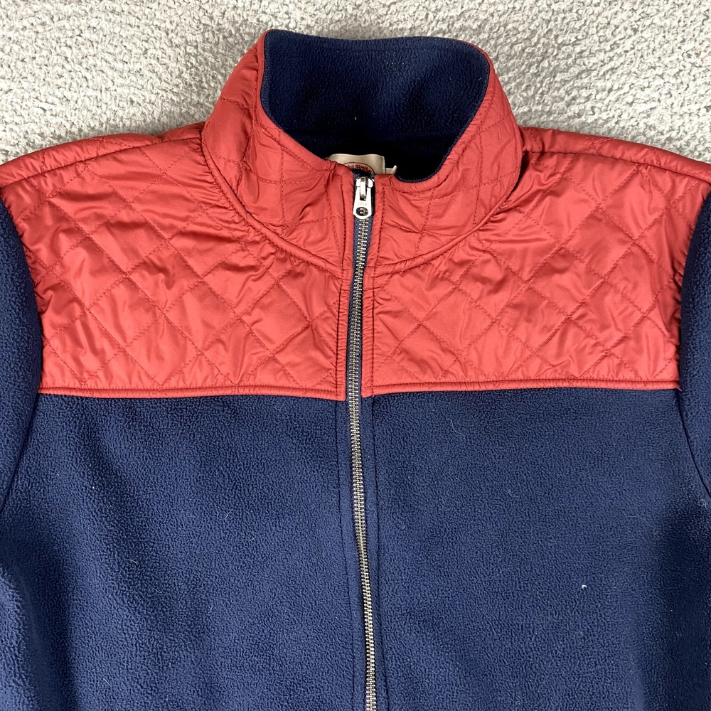 Brooks Brothers Jacket Mens Large Navy Red‎ Fleece Windbreaker Full Zip Quilted